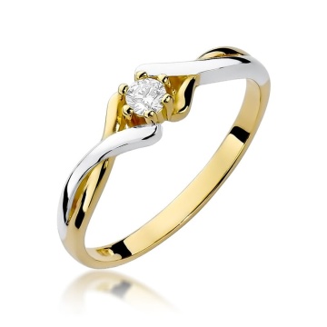Inel Aur 9K cu Diamant Natural 0.08 ct