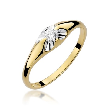 Inel Aur 9K cu Diamant Natural 0.10 ct