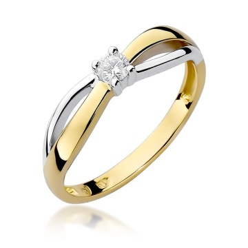 Inel Aur 9K cu Diamant Natural 0.10 ct