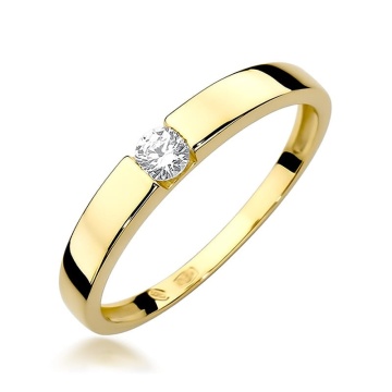 Inel Aur 9K cu Diamant Natural 0.12 ct