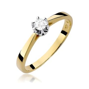 Inel Aur 9K cu Diamant Natural 0.12 ct