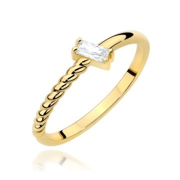 Inel Aur 9K cu Diamant Natural 0.13 ct