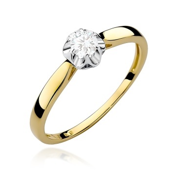 Inel Aur 9K cu Diamant Natural 0.15 ct