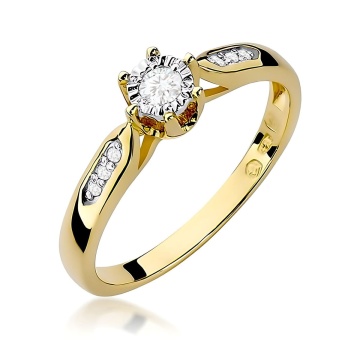 Inel Aur 9K cu Diamante de Laborator 0.13 ct