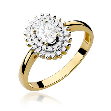 Inel Aur 9K cu Diamante de Laborator 0.59 ct