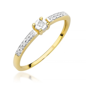 Inel Aur 9K cu Diamante Naturale 0.07 ct