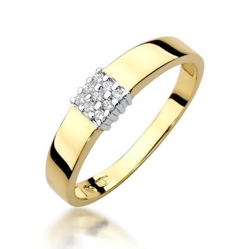 Inel Aur 9K cu Diamante Naturale 0.08 ct