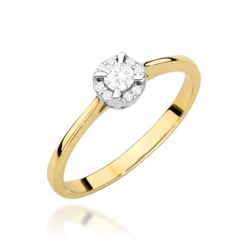 Inel Aur 9K cu Diamante Naturale 0.14 ct