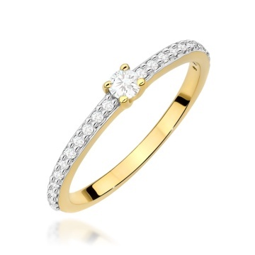 Inel Aur 9K cu Diamante Naturale 0.19 ct