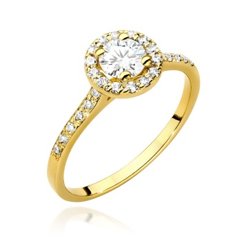 Inel Aur 9K cu Diamante Naturale 0.74 ct