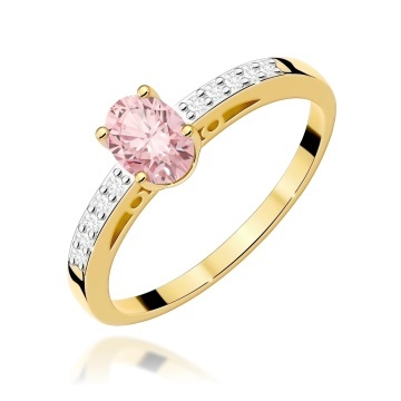 Inel Aur 9K cu Diamante Roz de Laborator 0.55 ct