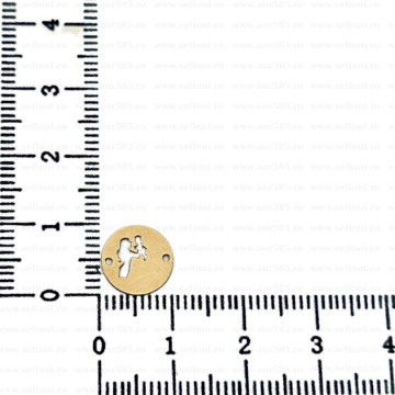 Link din aur 14k - pentru bratara - banut decupat mama & bebe