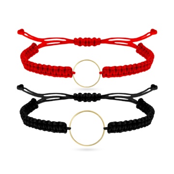 Set 2 bratari pentru cupluri Circle of Love din aur 14K