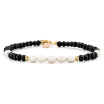 Bratara Little Black cu Perle de Cultura, cristale si AUR 14k