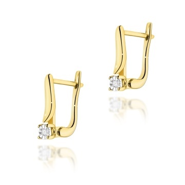 Cercei Aur 14K cu Diamant Natural 0.01 ct