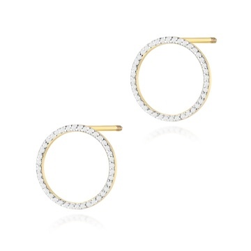 Cercei Aur 14K cu Diamante Naturale 0.40 ct Filet cu Protectie