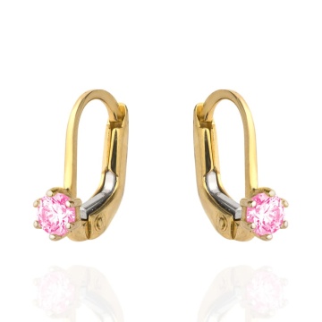 Cercei Aur 14k cu Zircon Roz