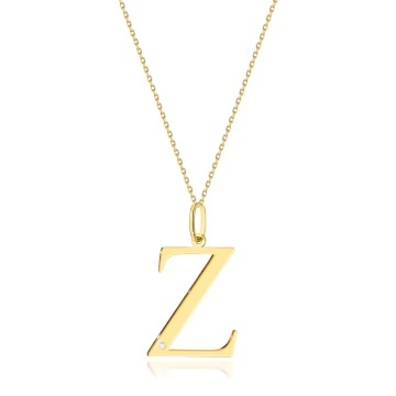 Colier Aur 14K cu Diamant Natural 0.01 ct