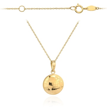 Colier cu Globul Pamantesc- Aur 14k