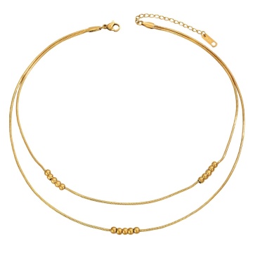 Colier Dublu Lizzy din Inox placat cu AUR 18K