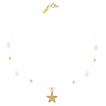 Colier Floating Star din Aur 14K și Perle de Cultură
