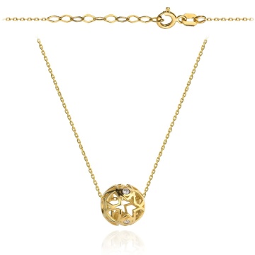 Colier Minge cu Stelute si Cristale- Aur 14k