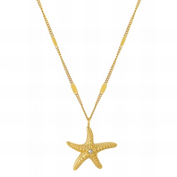 Colier Stea de Mare din Inox placat cu AUR 18K