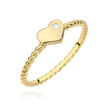 Inel Aur 14K cu Diamant Natural 0.03 ct