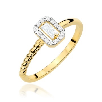 Inel Aur 14K cu Diamant Natural 0.13 ct