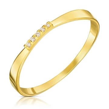 Inel Aur 8K cu Zirconii - Eleganță Aurie, Design Rafinat