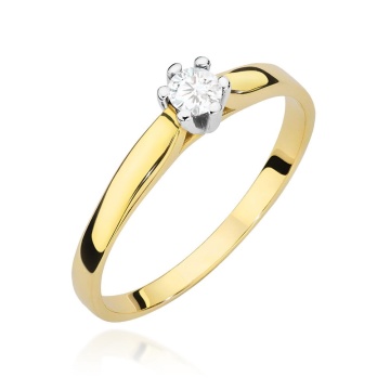 Inel Aur 9K cu Diamant de Laborator 0.15 ct