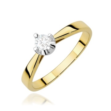 Inel Aur 9K cu Diamant de Laborator 0.20 ct