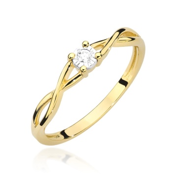 Inel Aur 9K cu Diamant Natural 0.03 ct