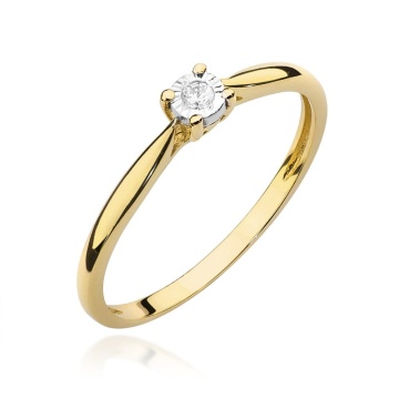Inel Aur 9K cu Diamant Natural 0.03 ct