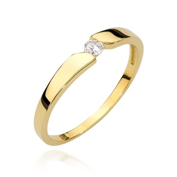 Inel Aur 9K cu Diamant Natural 0.08 ct