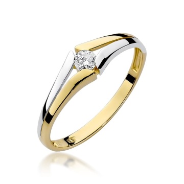 Inel Aur 9K cu Diamant Natural 0.08 ct