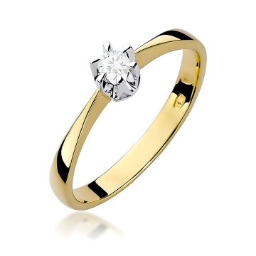 Inel Aur 9K cu Diamant Natural 0.08 ct