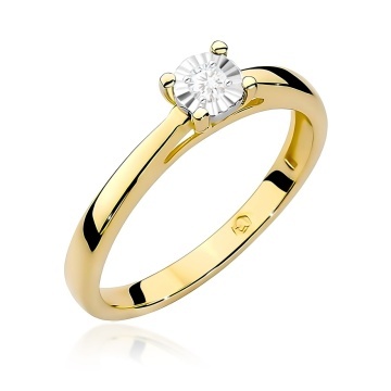 Inel Aur 9K cu Diamant Natural 0.08 ct