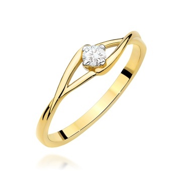 Inel Aur 9K cu Diamant Natural 0.10 ct