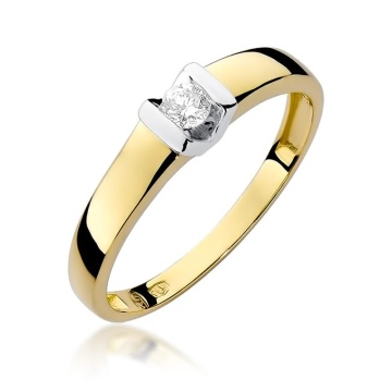 Inel Aur 9K cu Diamant Natural 0.10 ct