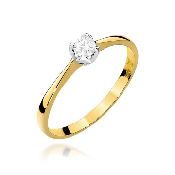 Inel Aur 9K cu Diamant Natural 0.10 ct