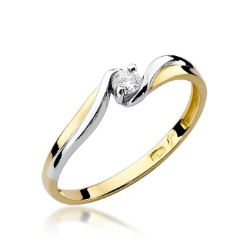 Inel Aur 9K cu Diamant Natural 0.10 ct
