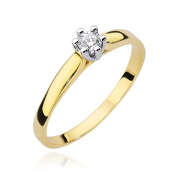 Inel Aur 9K cu Diamant Natural 0.15 ct