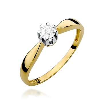 Inel Aur 9K cu Diamant Natural 0.20 ct