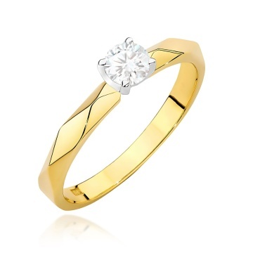 Inel Aur 9K cu Diamant Natural 0.20 ct