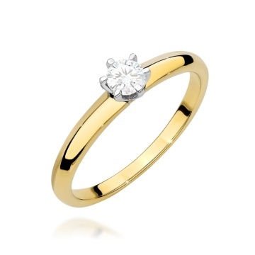 Inel Aur 9K cu Diamant Natural 0.25 ct