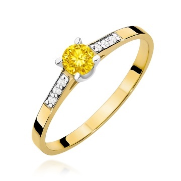 Inel Aur 9K cu Diamante de Laborator 0.21 ct