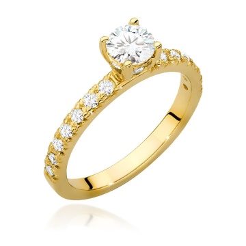 Inel Aur 9K cu Diamante de Laborator 0.74 ct