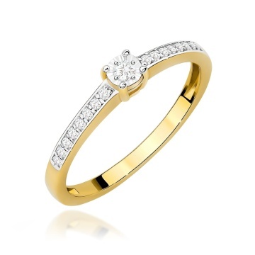 Inel Aur 9K cu Diamante Naturale 0.11 ct