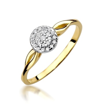 Inel Aur 9K cu Diamante Naturale 0.13 ct